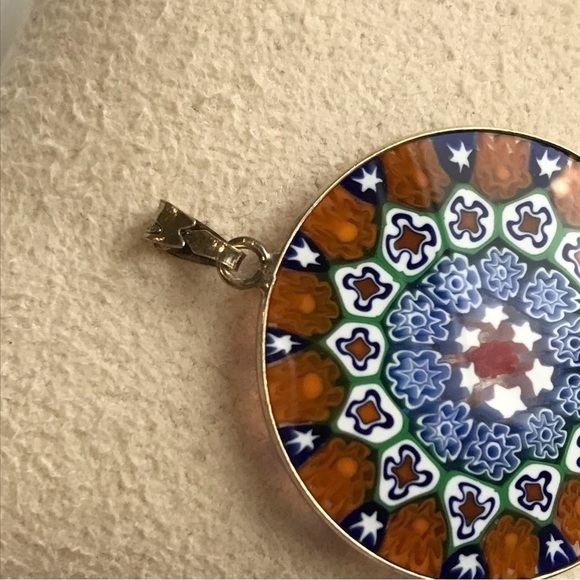 Millefiori Gilt 925 AMV Antica Murrina Venezia Handmade Murano Glass Pendant - Picture 12 of 15